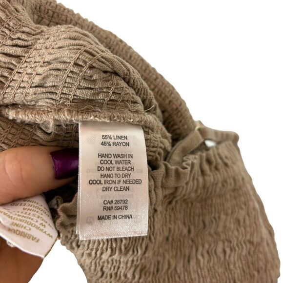 House of Harlow 1960 Linen Rayon Tan Cropped Jumpsuit Women's XS - Picture 10 of 11